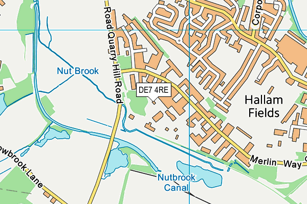 DE7 4RE map - OS VectorMap District (Ordnance Survey)