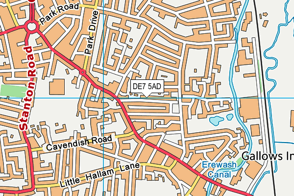 DE7 5AD map - OS VectorMap District (Ordnance Survey)