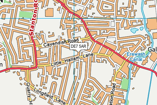 DE7 5AR map - OS VectorMap District (Ordnance Survey)