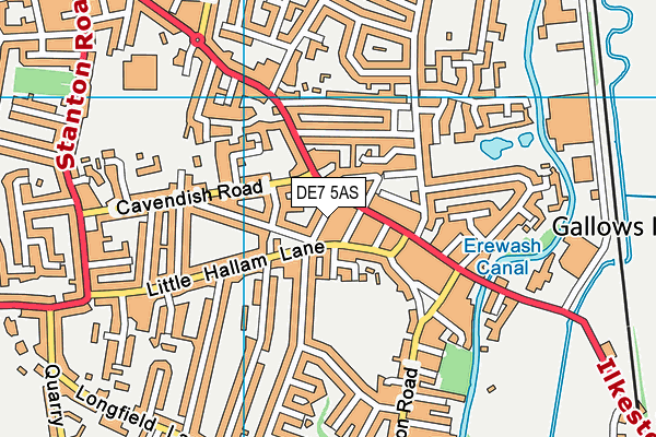 DE7 5AS map - OS VectorMap District (Ordnance Survey)