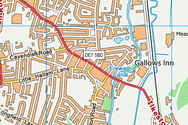 DE7 5BD map - OS VectorMap District (Ordnance Survey)