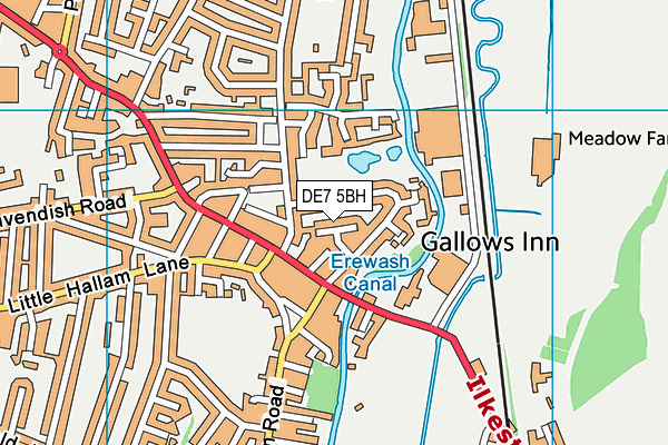 DE7 5BH map - OS VectorMap District (Ordnance Survey)