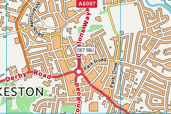 DE7 5BU map - OS VectorMap District (Ordnance Survey)