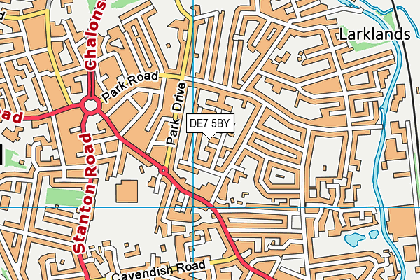 DE7 5BY map - OS VectorMap District (Ordnance Survey)
