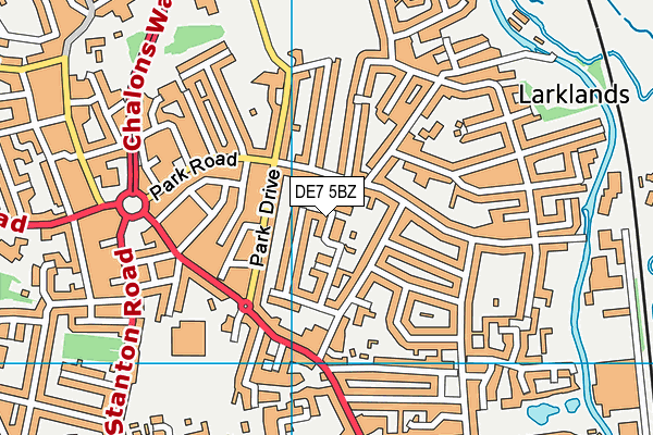 DE7 5BZ map - OS VectorMap District (Ordnance Survey)