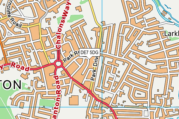 DE7 5DG map - OS VectorMap District (Ordnance Survey)