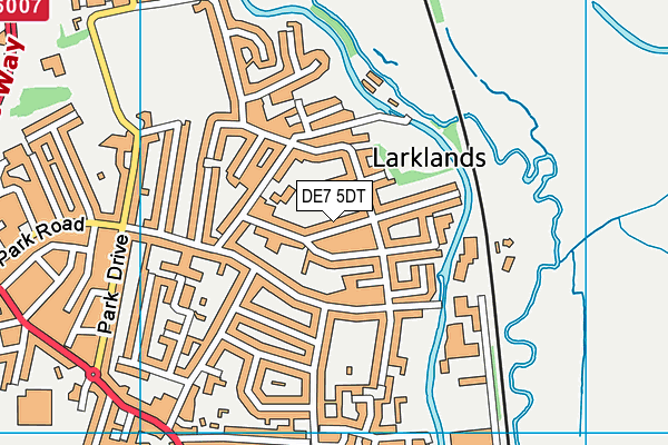 DE7 5DT map - OS VectorMap District (Ordnance Survey)