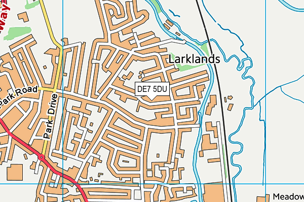 DE7 5DU map - OS VectorMap District (Ordnance Survey)