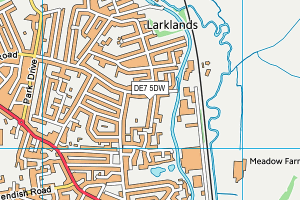DE7 5DW map - OS VectorMap District (Ordnance Survey)