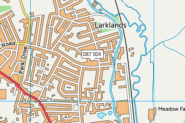 DE7 5DX map - OS VectorMap District (Ordnance Survey)