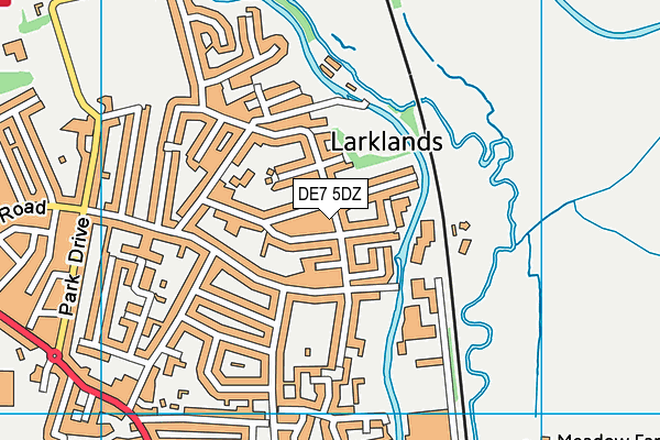 DE7 5DZ map - OS VectorMap District (Ordnance Survey)