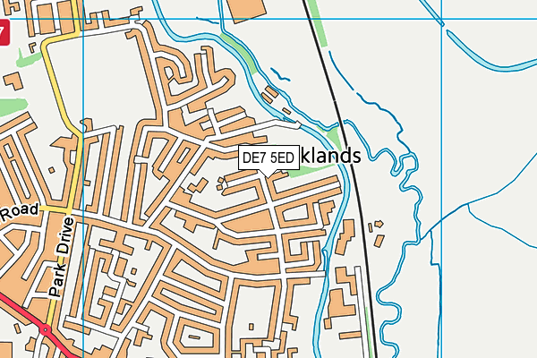 DE7 5ED map - OS VectorMap District (Ordnance Survey)