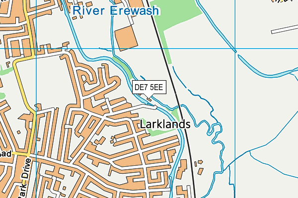 DE7 5EE map - OS VectorMap District (Ordnance Survey)
