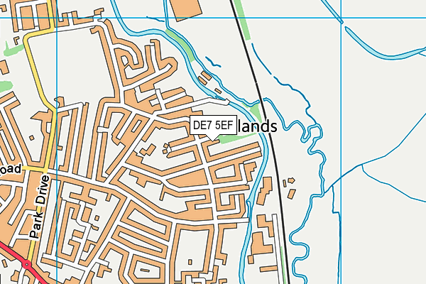 DE7 5EF map - OS VectorMap District (Ordnance Survey)