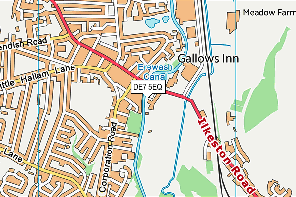 DE7 5EQ map - OS VectorMap District (Ordnance Survey)