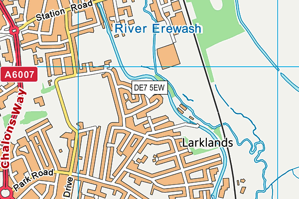 DE7 5EW map - OS VectorMap District (Ordnance Survey)