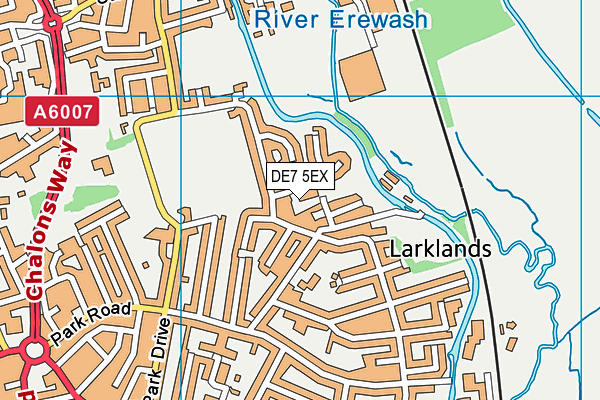 DE7 5EX map - OS VectorMap District (Ordnance Survey)