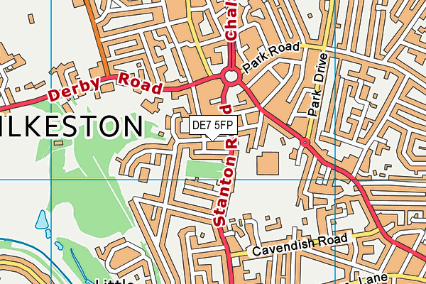 DE7 5FP map - OS VectorMap District (Ordnance Survey)