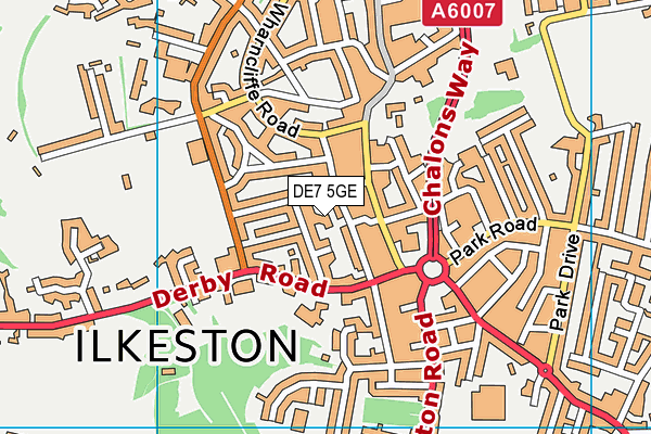 DE7 5GE map - OS VectorMap District (Ordnance Survey)