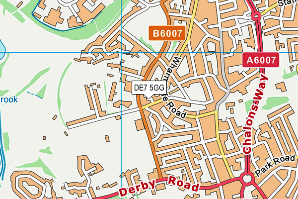 DE7 5GG map - OS VectorMap District (Ordnance Survey)