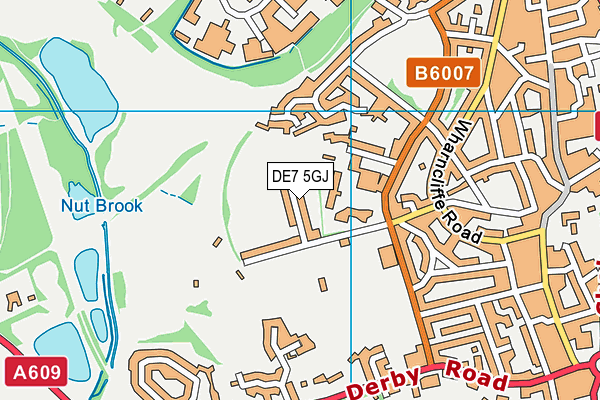 DE7 5GJ map - OS VectorMap District (Ordnance Survey)