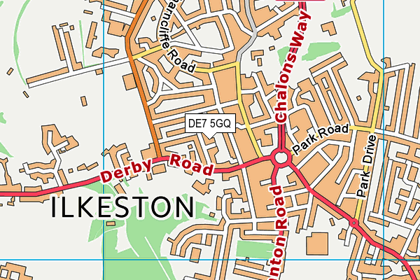 DE7 5GQ map - OS VectorMap District (Ordnance Survey)