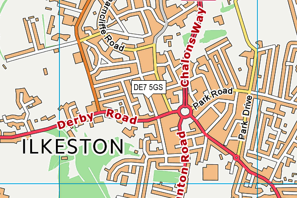 DE7 5GS map - OS VectorMap District (Ordnance Survey)