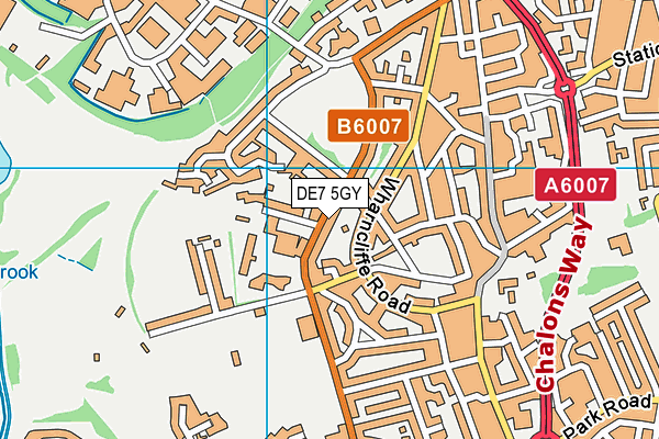 DE7 5GY map - OS VectorMap District (Ordnance Survey)