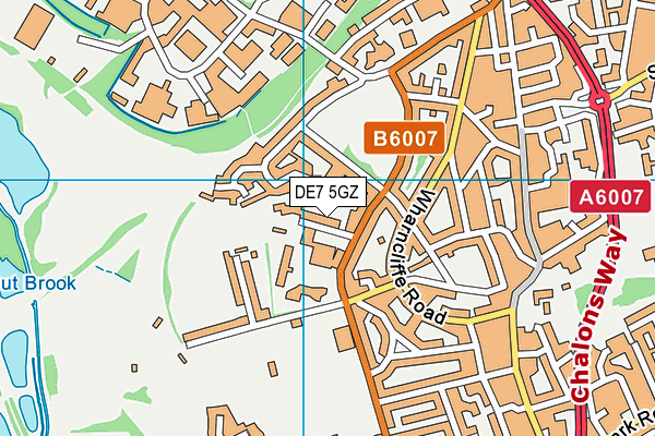 DE7 5GZ map - OS VectorMap District (Ordnance Survey)
