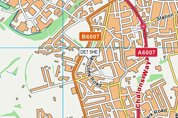 DE7 5HE map - OS VectorMap District (Ordnance Survey)