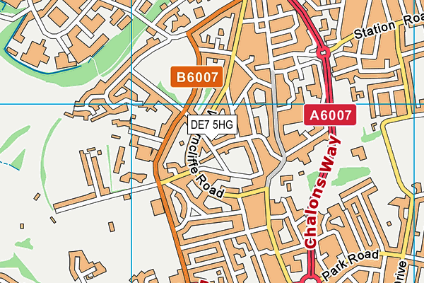 DE7 5HG map - OS VectorMap District (Ordnance Survey)