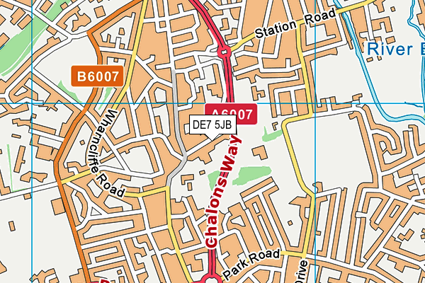 DE7 5JB map - OS VectorMap District (Ordnance Survey)