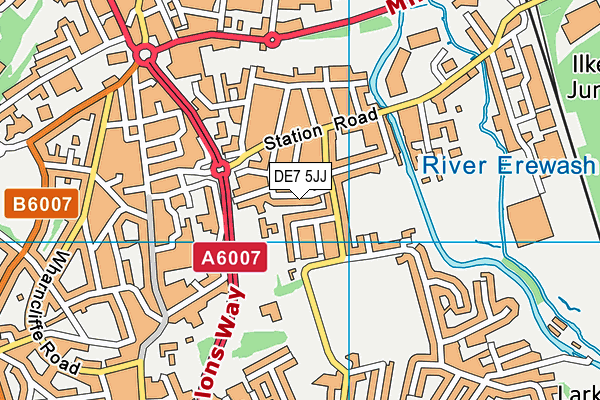 DE7 5JJ map - OS VectorMap District (Ordnance Survey)