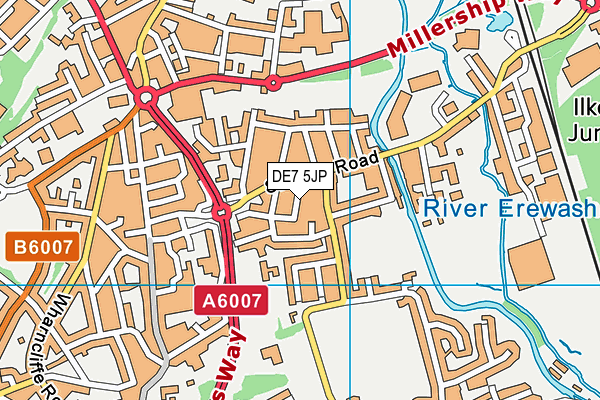 DE7 5JP map - OS VectorMap District (Ordnance Survey)