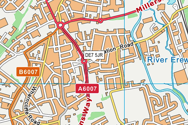 DE7 5JR map - OS VectorMap District (Ordnance Survey)