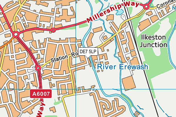 DE7 5LP map - OS VectorMap District (Ordnance Survey)