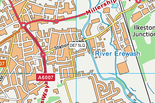 Gordon Street Recreation Ground map (DE7 5LQ) - OS VectorMap District (Ordnance Survey)
