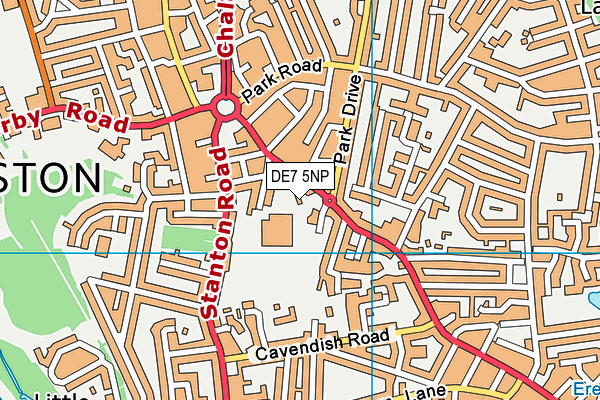 DE7 5NP map - OS VectorMap District (Ordnance Survey)