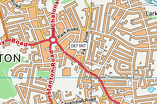 DE7 5NT map - OS VectorMap District (Ordnance Survey)