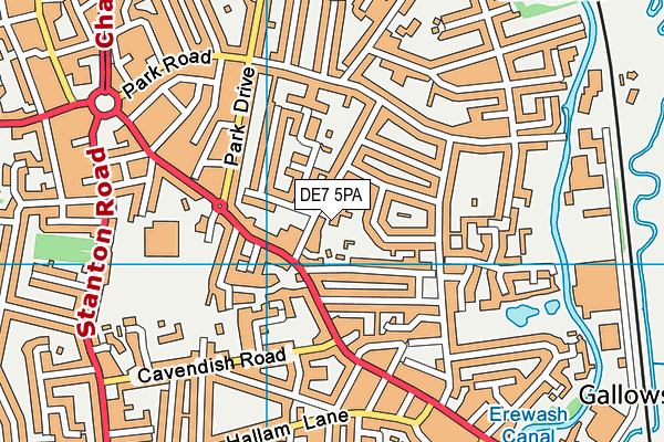 DE7 5PA map - OS VectorMap District (Ordnance Survey)