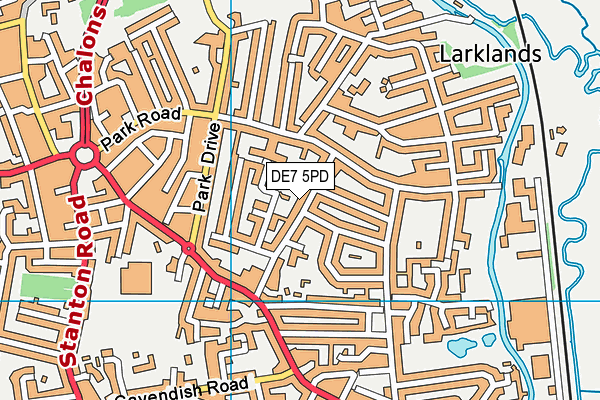 DE7 5PD map - OS VectorMap District (Ordnance Survey)