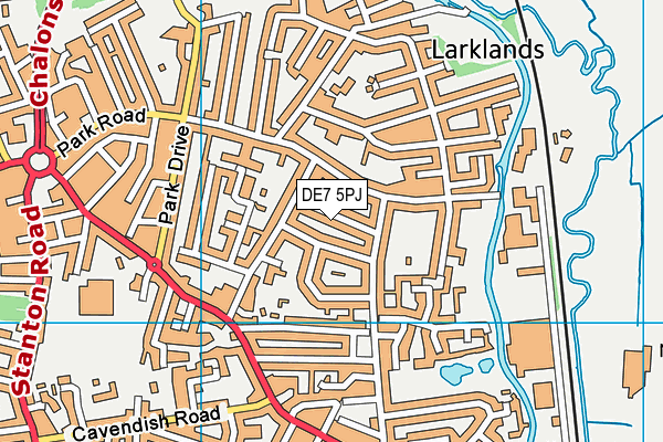 DE7 5PJ map - OS VectorMap District (Ordnance Survey)