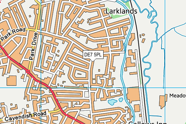 DE7 5PL map - OS VectorMap District (Ordnance Survey)