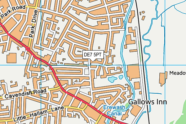 DE7 5PT map - OS VectorMap District (Ordnance Survey)