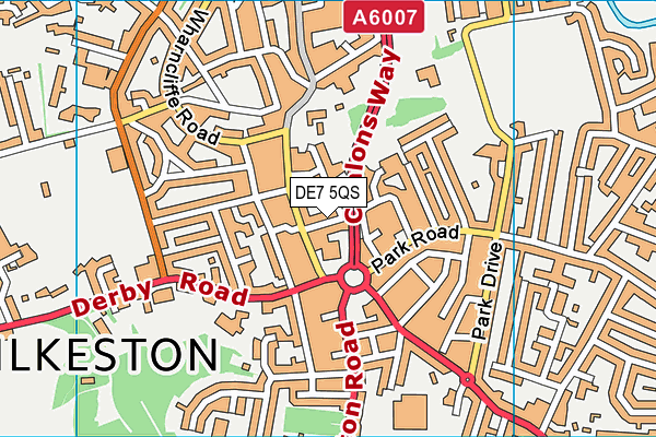 DE7 5QS map - OS VectorMap District (Ordnance Survey)