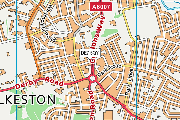 DE7 5QY map - OS VectorMap District (Ordnance Survey)