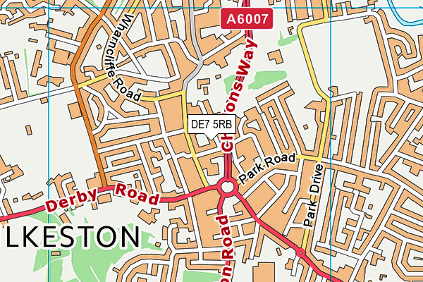 DE7 5RB map - OS VectorMap District (Ordnance Survey)