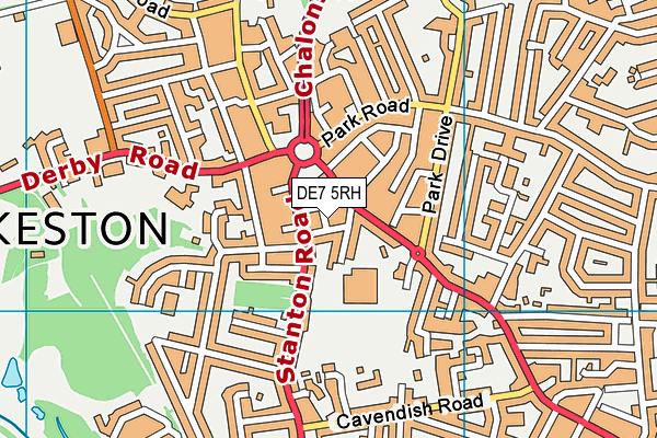 DE7 5RH map - OS VectorMap District (Ordnance Survey)