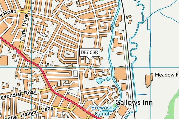 DE7 5SR map - OS VectorMap District (Ordnance Survey)