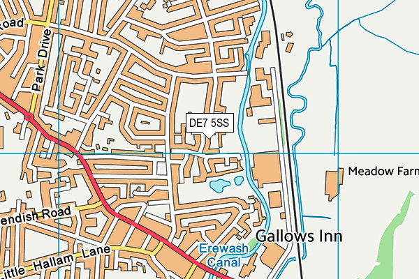 DE7 5SS map - OS VectorMap District (Ordnance Survey)